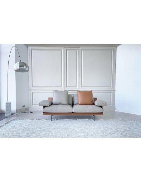Get Back Brown and Grey Leather Sofa (Expo Offer) Poltrona Frau - 5