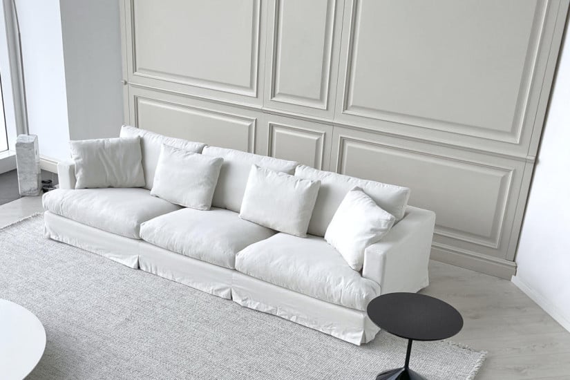 Karma White Fabric Sofa (Expo Offer) Saba - 4