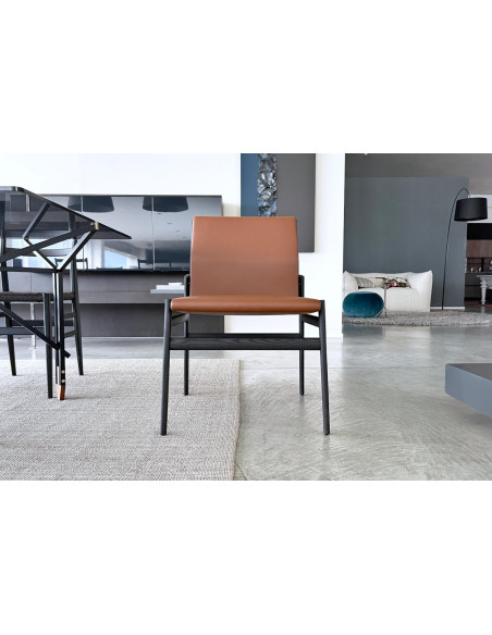 Chaise Ipanema en cuir marron (Offre Expo) Poliform - 1