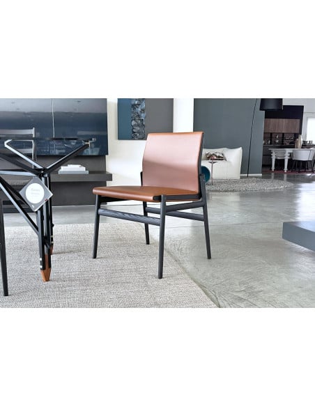 Sedia Ipanema in pelle marrone (Offerta Expo) Poliform - 2