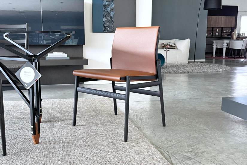 Chaise Ipanema en cuir marron (Offre Expo) Poliform - 2