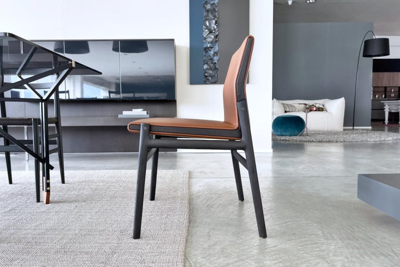 Chaise Ipanema en cuir marron (Offre Expo) Poliform - 3