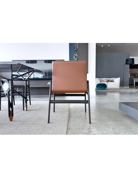 Chaise Ipanema en cuir marron (Offre Expo) Poliform - 4