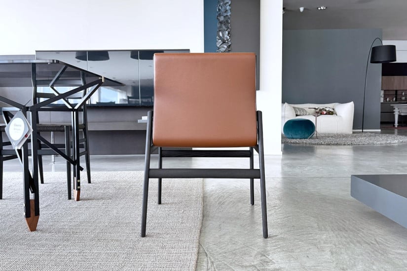 Chaise Ipanema en cuir marron (Offre Expo) Poliform - 4