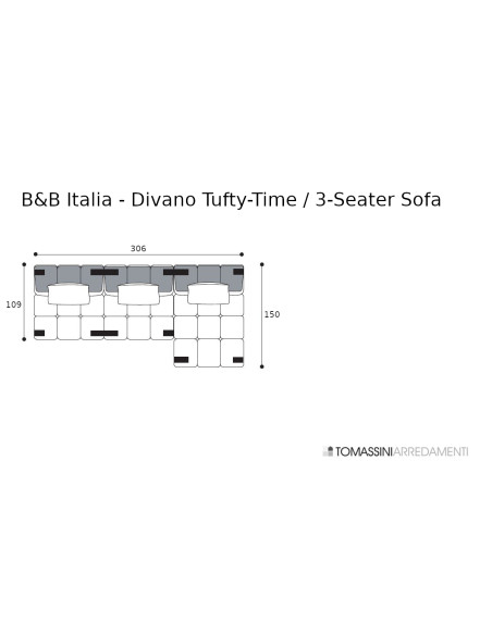 Tufty-Time Beige Fabric Sofa (Expo Offer) B&B Italia - 8
