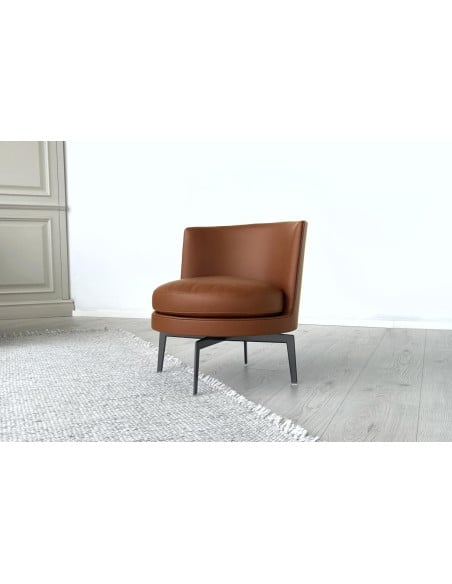 Fauteuil Feel Good en cuir marron (Offre Expo) Flexform - 6
