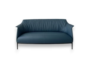 Canapé Archibald en cuir bleu poussière (Offre Expo) Poltrona Frau - 8