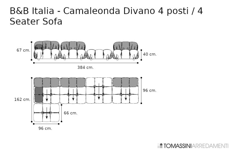Divano Camaleonda 4 posti verde (Offerta Expo) B&B Italia - 9