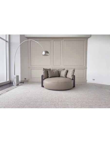 Canapé circulaire Scarlett en cuir gris (Offre Expo) Poliform - 2