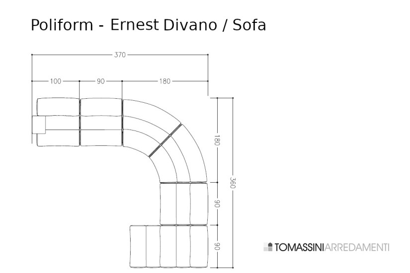 Divano Ernest in tessuto verde (Offerta Expo) Poliform - 8