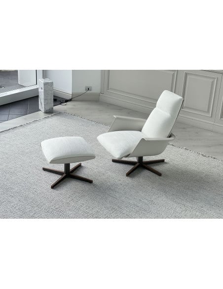 Poltrona e Pouf Clori in tessuto bianco (Offerta Expo) Giorgetti - 5