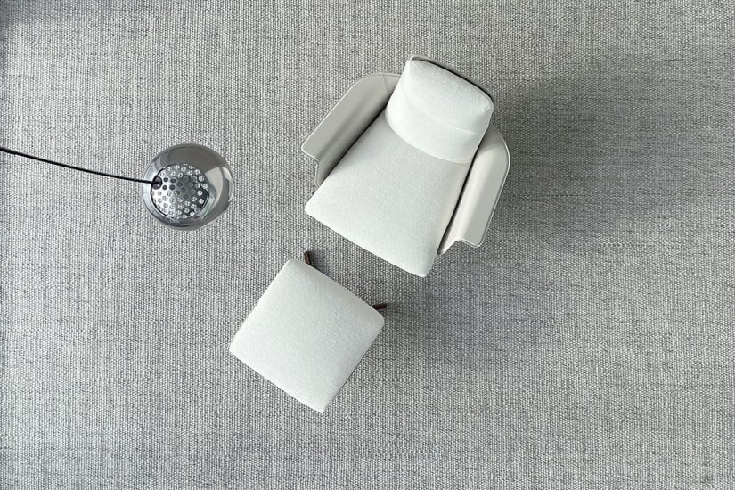 Fauteuil et pouf Clori en tissu blanc (Offre Expo) Giorgetti - 7