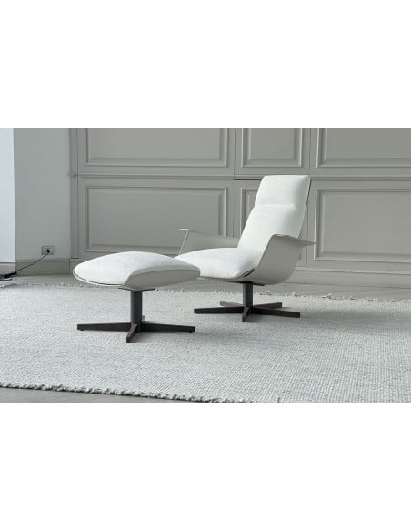 Fauteuil et Pouf Clori en tissu blanc (Offre Expo) Giorgetti - 4