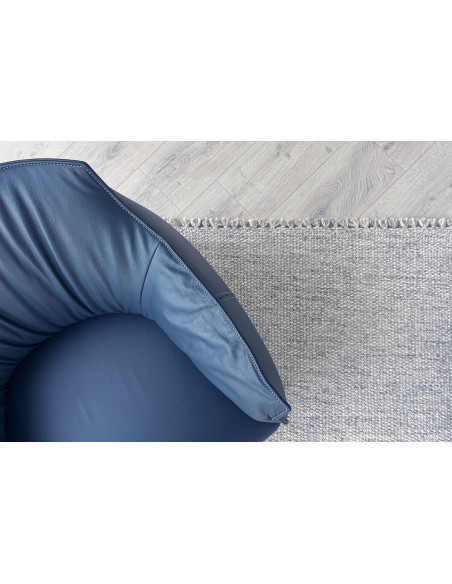 Poltrona Archibald Large in pelle blu (Offerta Expo) Poltrona Frau - 3