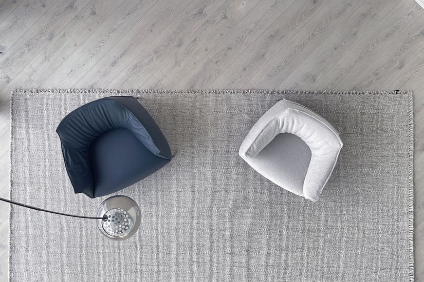 Fauteuil Archibald Large en cuir bleu (Offre Expo) Poltrona Frau - 7