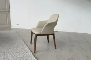 Chaise Sophie Lite en cuir beige (Offre Expo) - Poliform 2