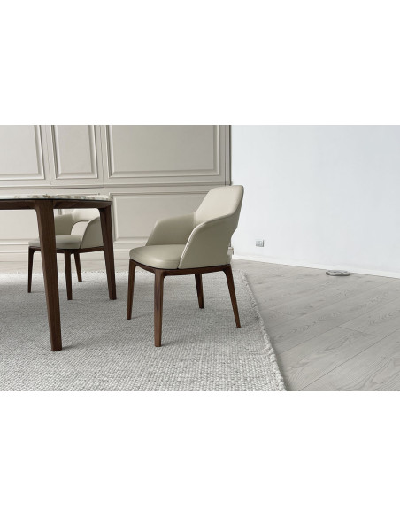 Chaise Sophie Lite en cuir beige (Offre Expo) - 2