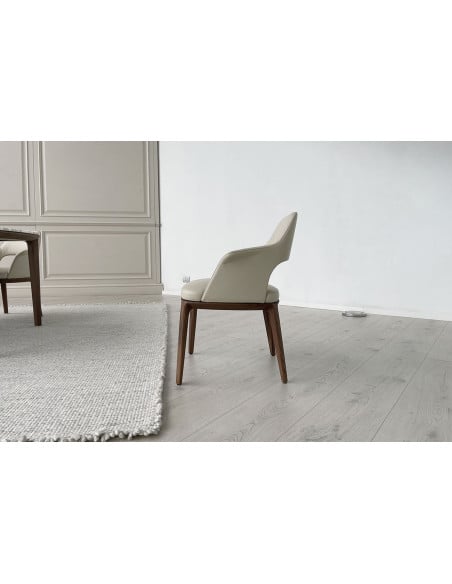 Sophie Lite Beige Leather Chair (Expo Offer)  - 3