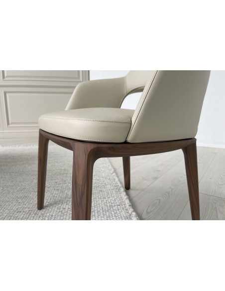 Sedia Sophie Lite in pelle beige (Offerta Expo)  - 4