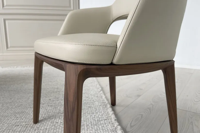 Sophie Lite Beige Leather Chair (Expo Offer)  - 4