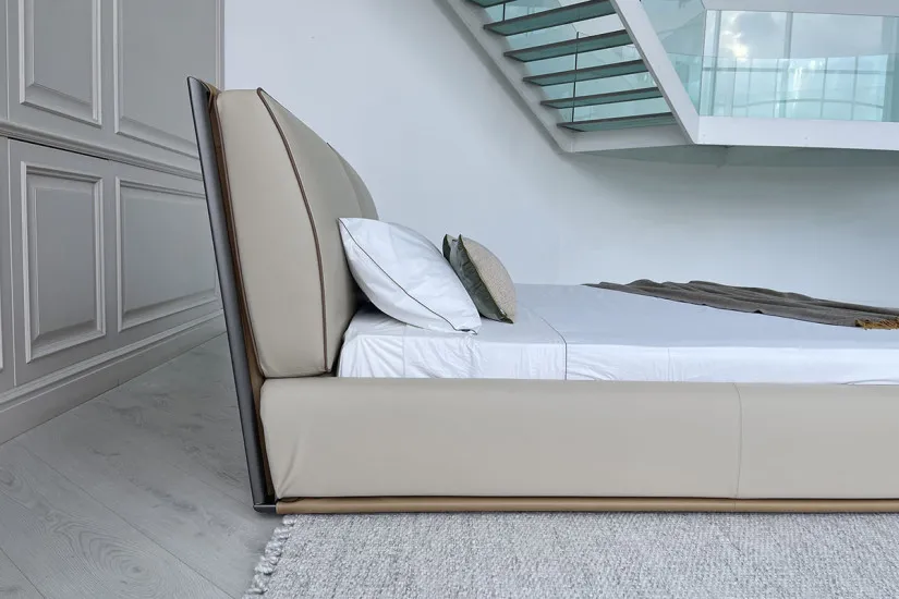 Lit Adam en cuir beige (Offre Expo) Giorgetti - 3