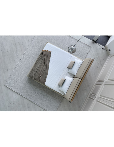 Adam Beige Leather Bed (Expo Offer) Giorgetti - 5