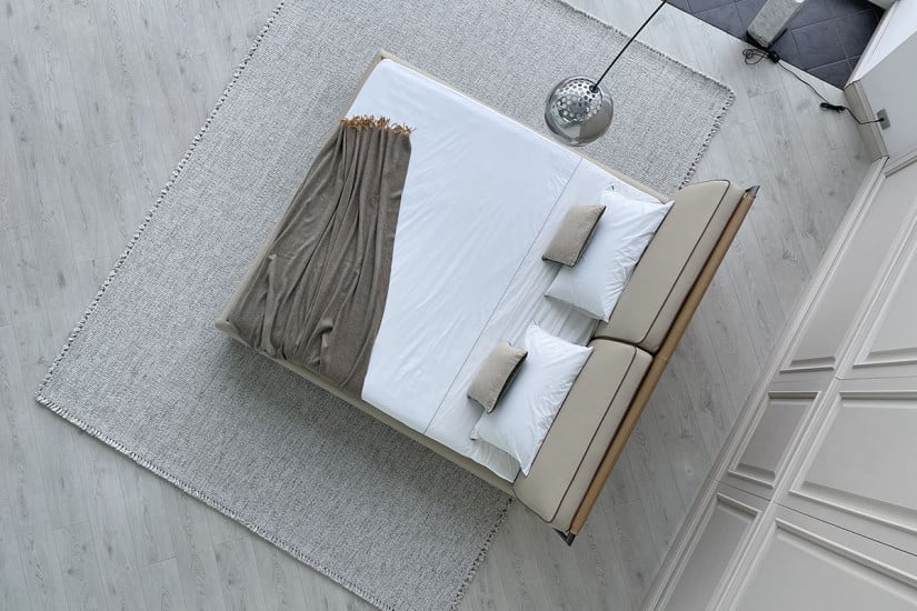 Lit Adam en cuir beige (Offre Expo) Giorgetti - 5