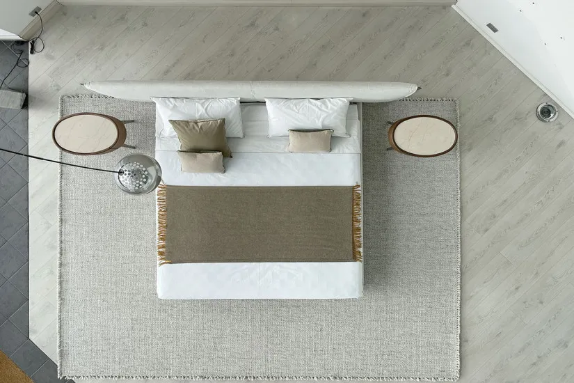 Yume Bed in Sand-Colored Fabric (Expo Offer) Poliform - 8