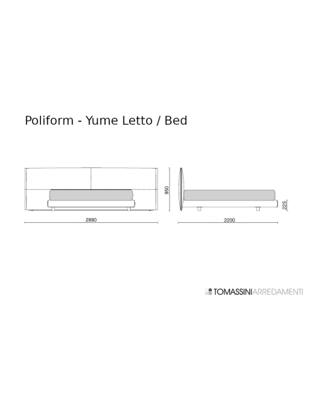 Letto Yume in tessuto sabbia (Offerta Expo) Poliform - 9