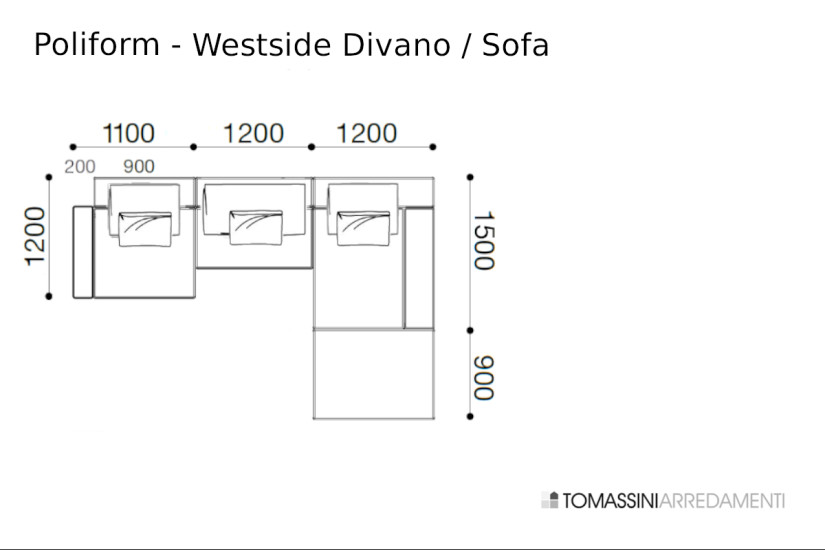 Canapé Westside taupe (Offre Expo) Poliform - 7