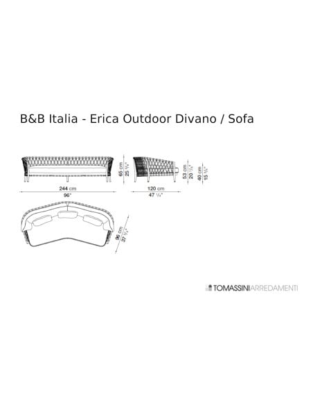 Erica Outdoor Striped Sofa (Expo Offer) B&B Italia Outdoor - 7