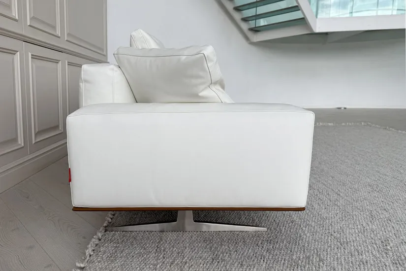 Soft Dream White Leather Sofa (Expo Offer) Flexform - 5