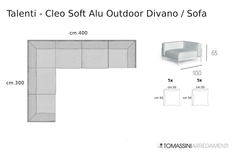 Canapé d'extérieur Cleo Soft Alu gris (Offre Expo) Talenti - 9