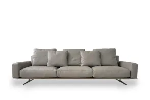 Soft Dream Grey Leather Sofa (Expo Offer) Flexform - 7