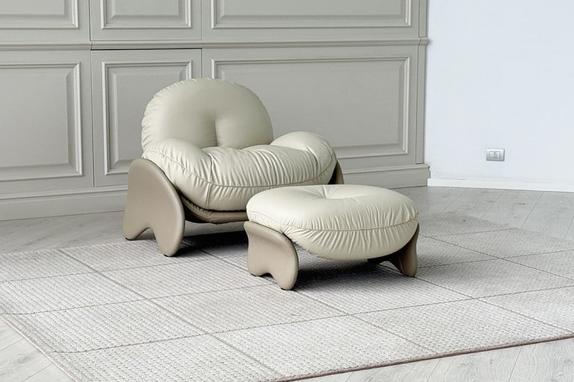 Squash Beige Armchair (Expo Offer) Poltrona Frau - 3