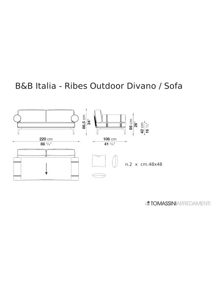 Ribes Outdoor Striped Sofa B&B Italia Outdoor - 7
