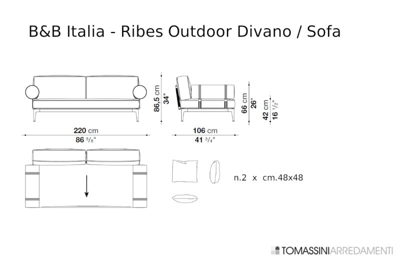 Divano per esterno Ribes a righe B&B Italia Outdoor - 7