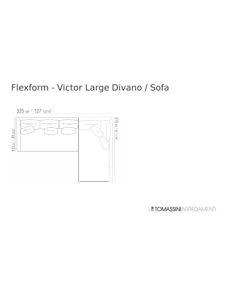 Victor Large Brown Sofa (Expo Offer) Flexform - 9