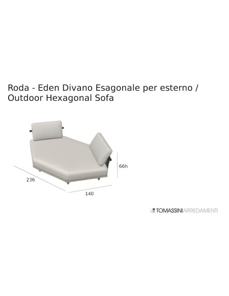 Canapé d'extérieur hexagonal Eden blanc Roda - 8