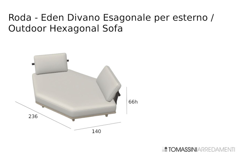 Canapé d'extérieur hexagonal Eden blanc Roda - 8
