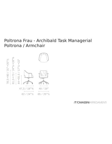 Archibald Task Managerial Bordeaux Armchair (Expo Offer) Poltrona Frau - 7