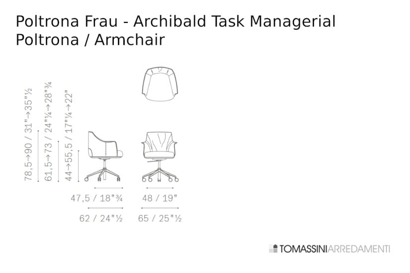 Poltrona Archibald Task Managerial bordeaux (Offerta Expo) Poltrona Frau - 7