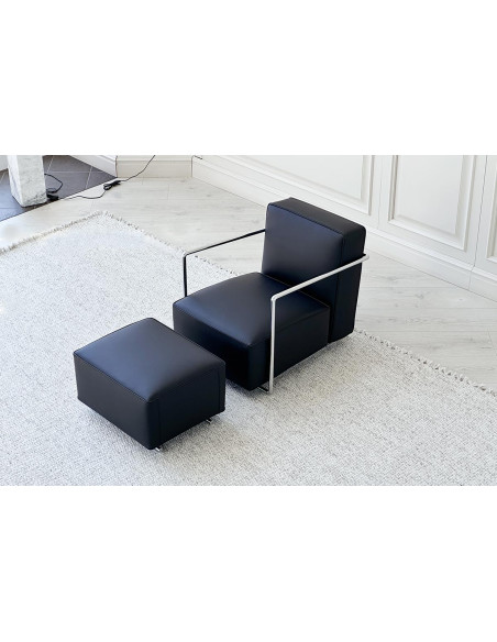 Fauteuil A.B.C. noir et pouf (Offre Expo) Flexform - 1