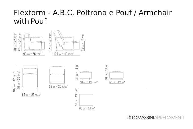 Fauteuil A.B.C. noir et pouf (Offre Expo) Flexform - 8