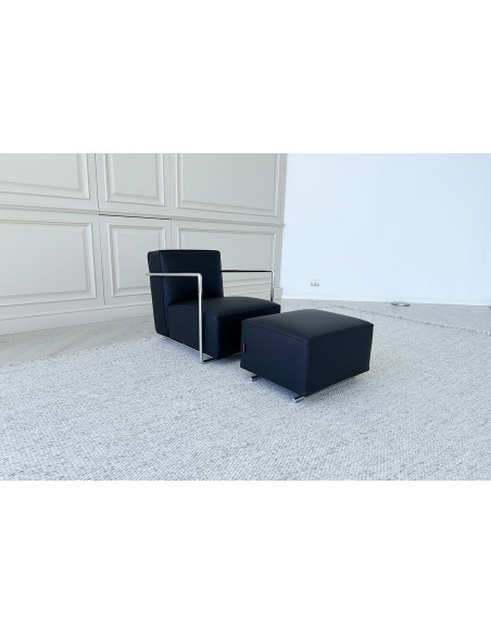 Fauteuil A.B.C. noir et pouf (Offre Expo) Flexform - 4