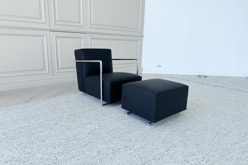Poltrona A.B.C. nera e pouf (Offerta Expo) Flexform - 4