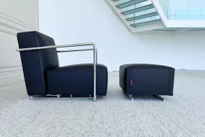 A.B.C. Black Armchair with Pouf (Expo Offer) Flexform - 7 2