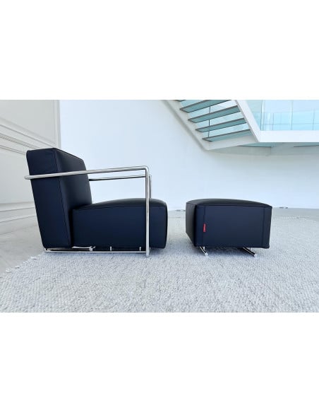 Fauteuil A.B.C. noir et pouf (Offre Expo) Flexform - 5