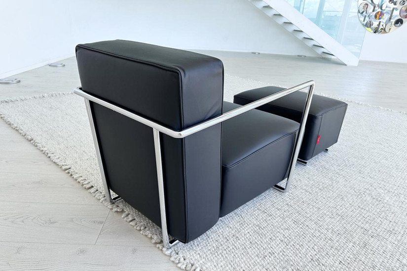 Poltrona A.B.C. nera e pouf (Offerta Expo) Flexform - 6