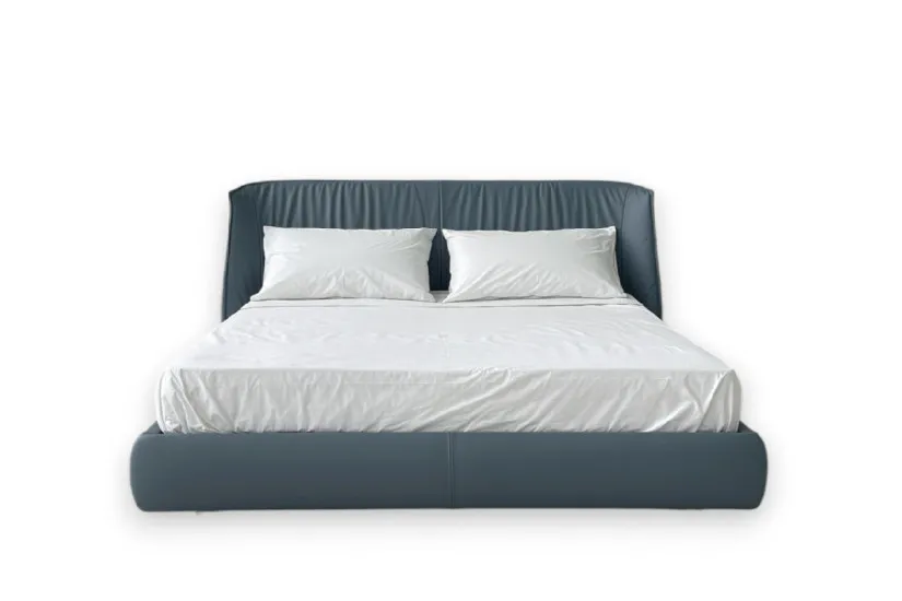 Archibald Blue Leather Bed (Expo Offer) Poltrona Frau - 8